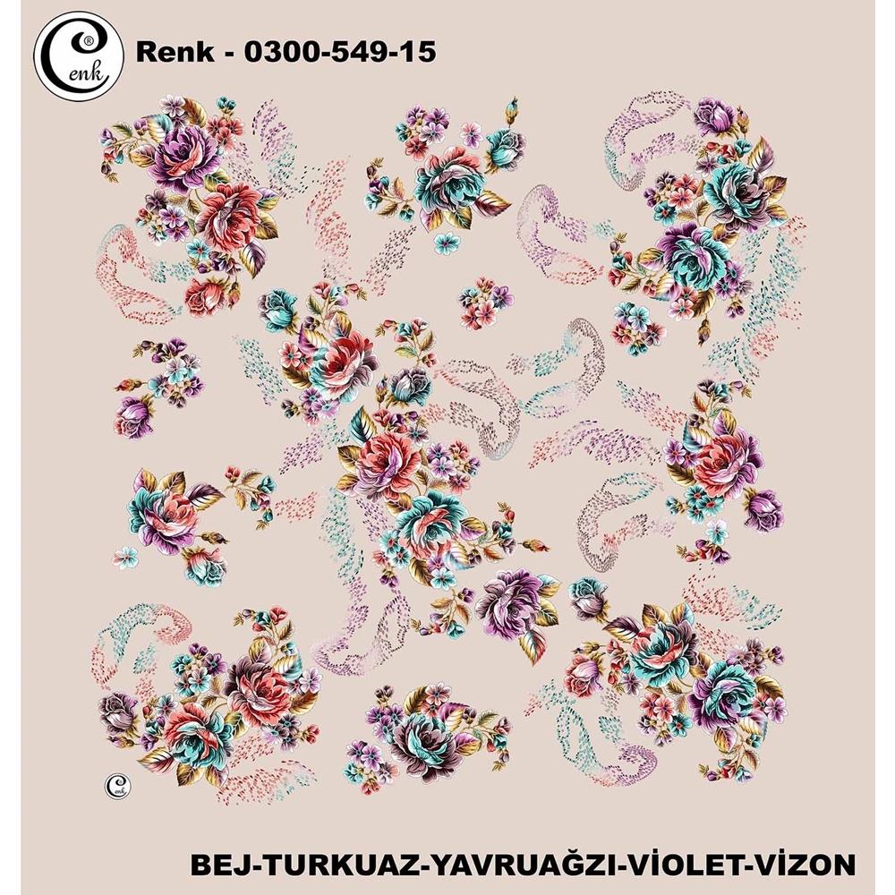 Cenk Desenli Oyalık Yazma - 0300-549 - Renk-34