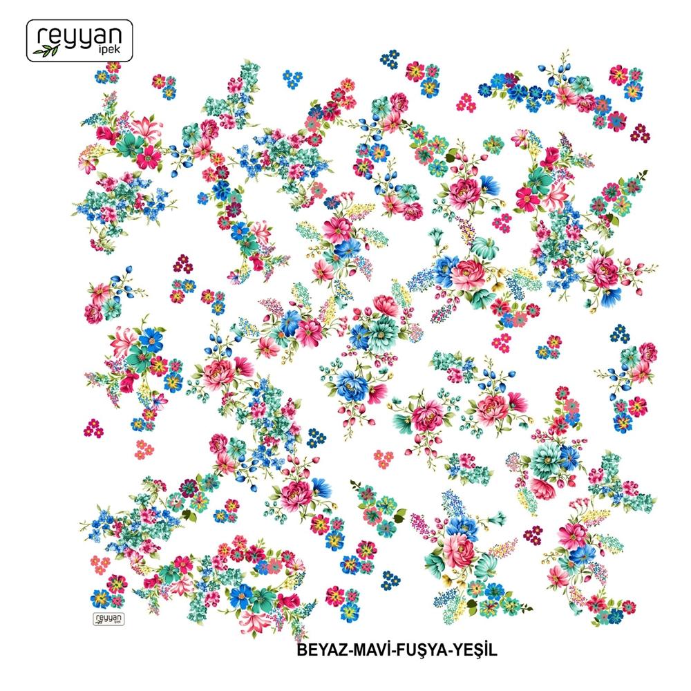 Reyyan İpek Desenli Oyalık Yazma - Desen-02 - Renk-10