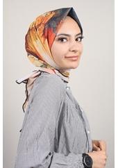 Pera Scarf Desenli Flora Eşarp - Desen-01